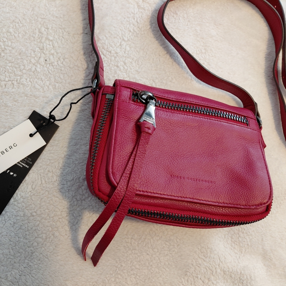 Aimee Kestenberg leather mini crossbody Red with gunmetal hardware. Nwt
